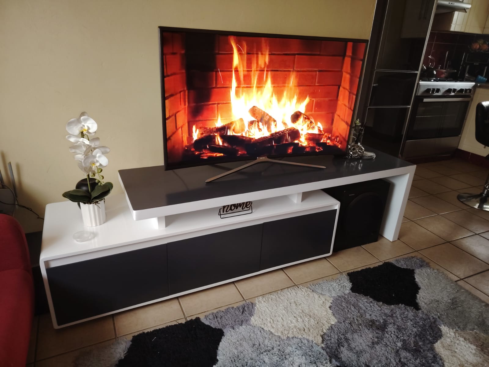 Patricia Tv Stand -White & Grey - TACH LUXURE HOME